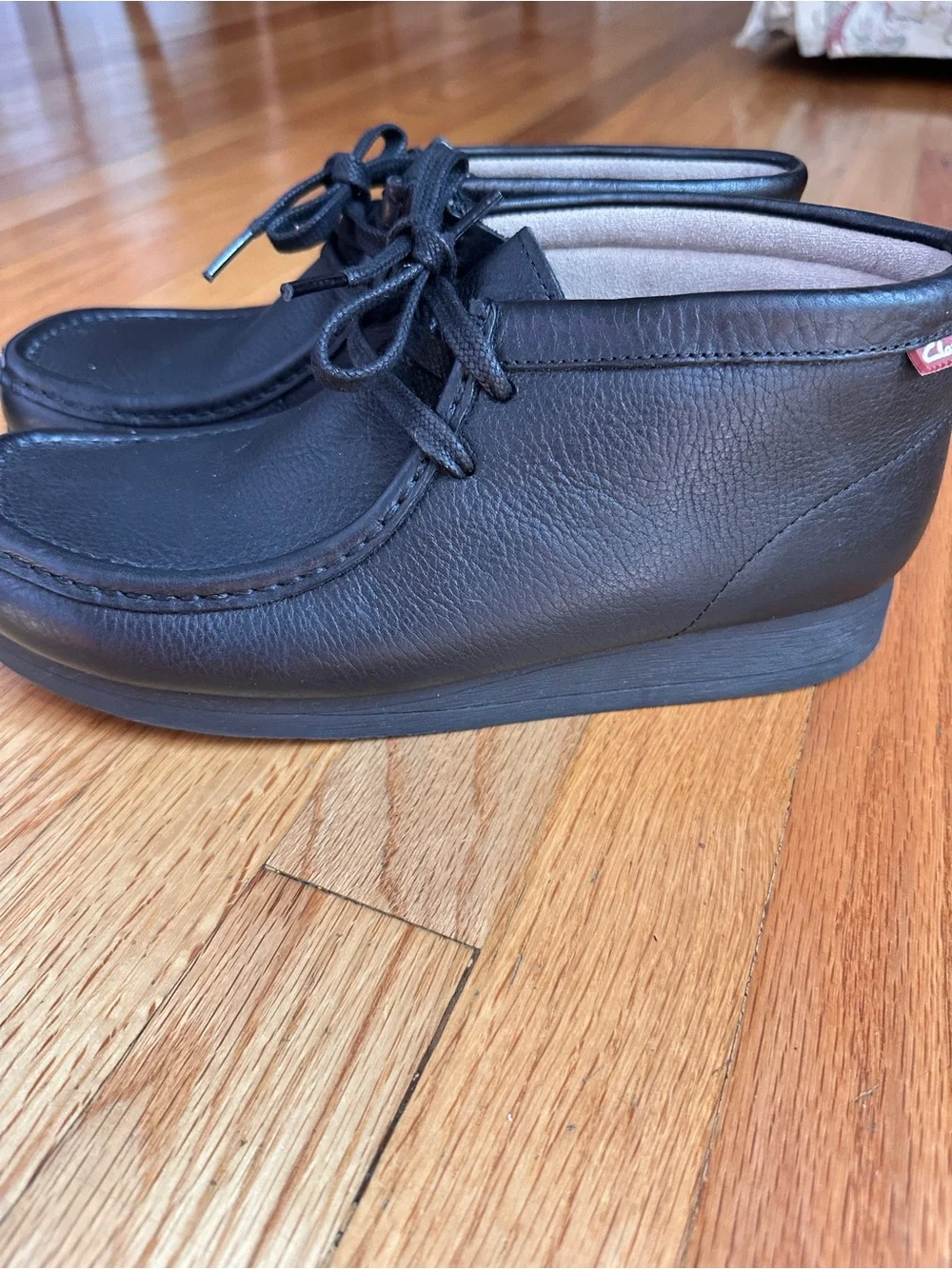 Clarks Collection Stinson Hi Black Leather Chukka Boots Men’s US 9 Moc Toe